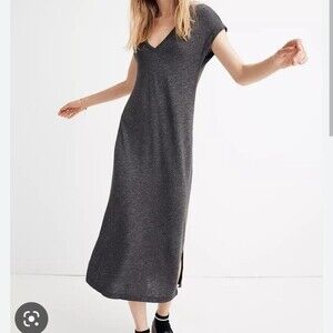 Madewell Horizon Midi Dress in Gray Size Small
